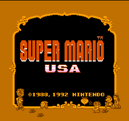 Super Mario USA title screen for Famicom